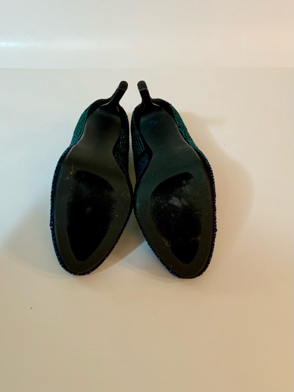 Kate Preston Teal & Blue Crystal High Heel Pumps - Picture 7 of 11